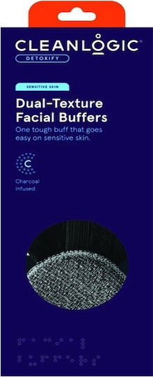 Cleanlogic Detoxify Dual-texture Facial Buffers Sensitive Skin Set 9 Black Grey
