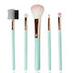 5 Mini Make Up Brushes Various Colors Turquoise