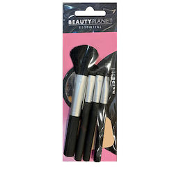 Parsa Beauty Planet Essential Make-up Brushes Set Σετ Πινέλων Μακιγιάζ 4 Τεμάχια + 1 Καθρέφτης+ 1 Σφουγγαράκι