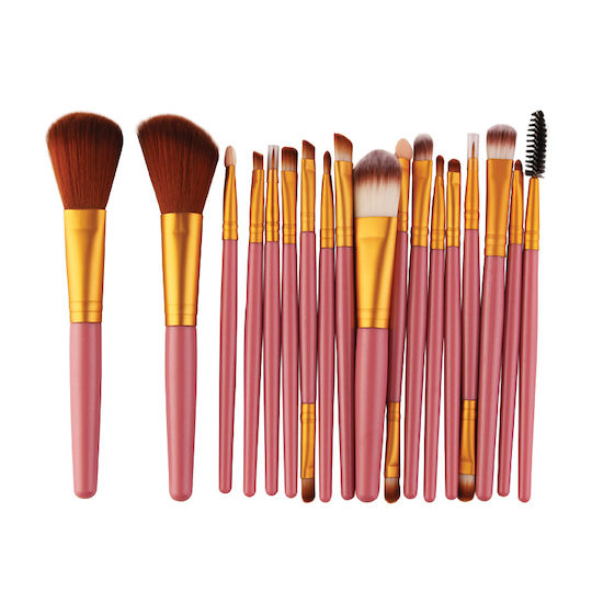18 Professional Makeup Brushes Maange Various Colors Pink Gold