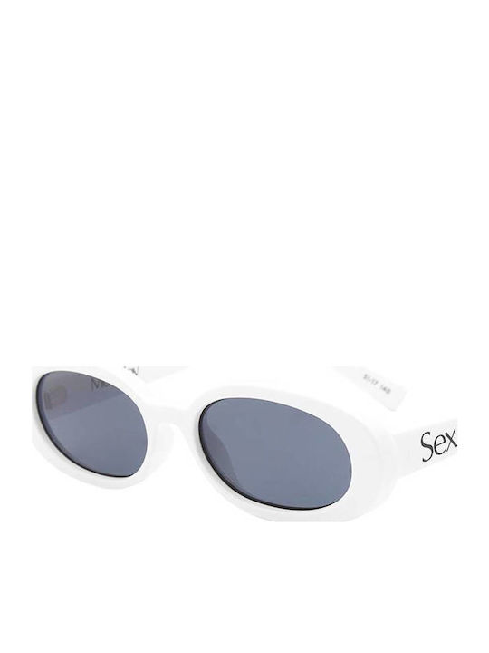 Le Specs Unisex Sonnenbrille mit Weiß Gestell und Gray Linse 379759