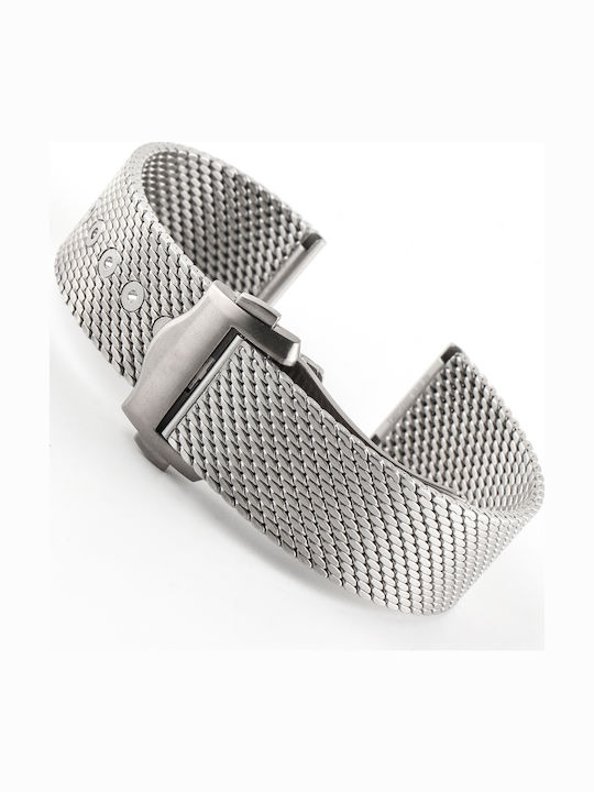 Mesh-Armband Klappverschluss Alle Edelstahl Premium 20mm