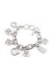 Anne Klein Damenuhr 10/8613chrm Silberfarbener Aklogo Charm-Armband Kleid Uhr