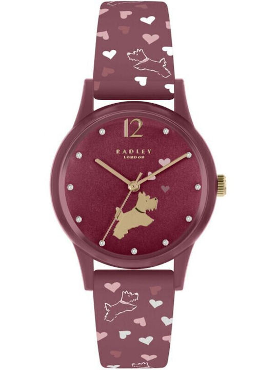 Γυναικείο Ρολόι Radley London Ry21378 Κόκκινο Καντράν Κόκκινο Καουτσούκ Λουράκι