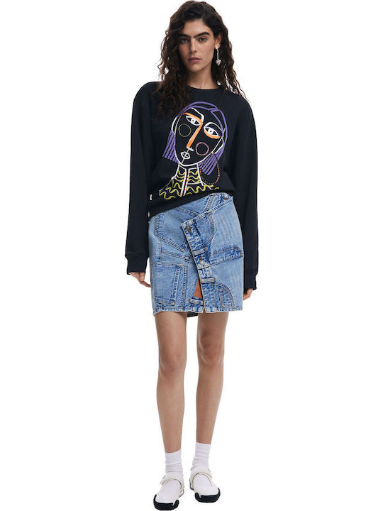 King Denim Mini Skirt Blue