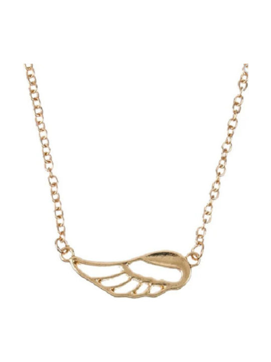 Women's Necklace Gold Chain Feather 24 Cm Tatu Moyo