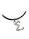 Handmade Metallic Silver Monogram Necklace S Stras Tatu Moyo 1034-502as