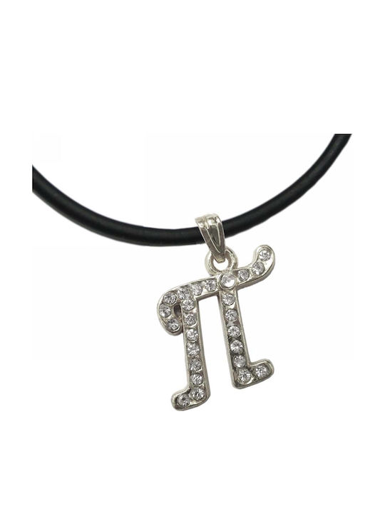 Handmade Metal Silver Monogram Necklace P Stras Tatu Moyo 1034-502ap