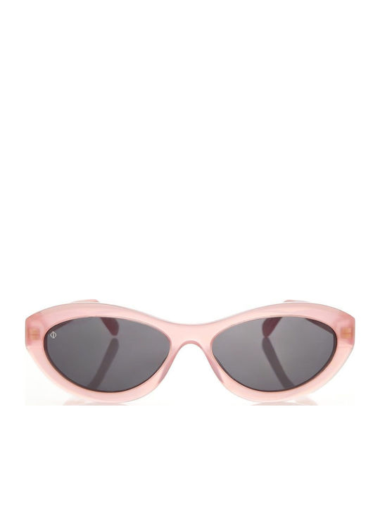 Faos Damentaschen Sonnenbrillen mit Rosa Horn umrandetem Rahmen und Transparenten Gläsern 475827