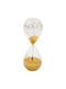 Decorative Glass Hourglass Φ6x16 Transparent With Gold Glitter Sand Keskor 69834