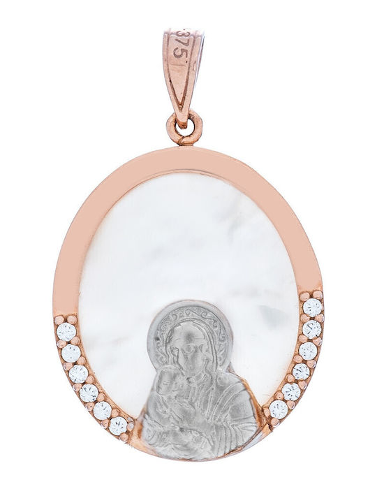 Women's Pendant Vitopoulos Pink White Gold 9K Zircon