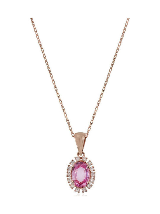 Women's Necklace Vitopoulos Rose Gold 18k Stones