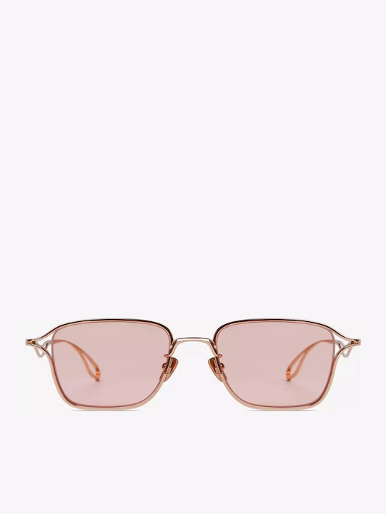 Projekt Produkt Men's Sunglasses with Rose Gold Metal Frame and Pink Lens 498689