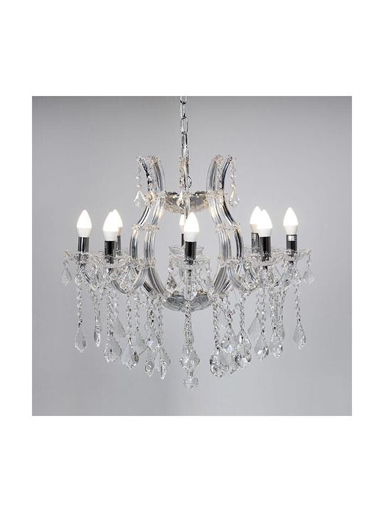 Eurolamp Πολυέλαιος με Κρύσταλλα Διάφανος 757-12040