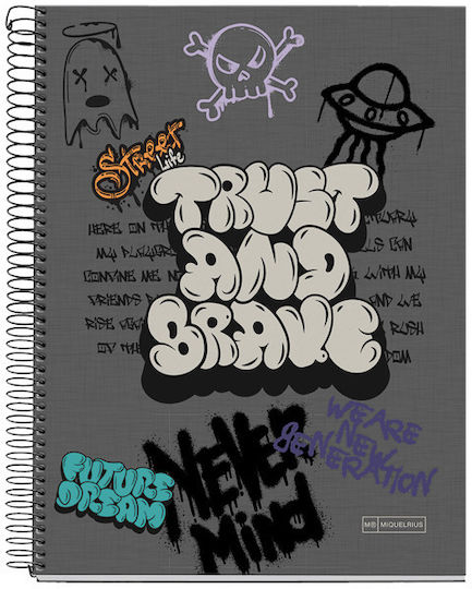 Miquelrius Spiral Notebook Ruled 120 Sheets 4 Subjects 70gr 1pcs