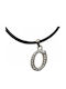 Handmade Metallic Silver Monogram Necklace The Stras Blue Evil Eye Tatu Moyo 1034-501ao