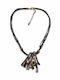 Fo Bizou Necklace Brass Statement Pearls Crystals Soft Gold Bz-nk-00309