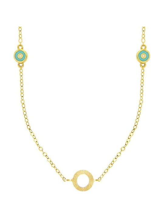 Yellow Gold Women's Necklace 14K Circles Kl11100197