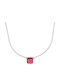 Colier Argintiu Feminin 925 Roșu Zircon Kl21200209