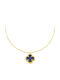 Women's Yellow Gold Necklace 14K Blue Cross Kl11100448