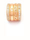 925 Silber Roségold Charm Zylinder Armband Herz Muster