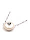 Karmafashion Damen Halskette Stahl 316l Kette Mit Perlen Auge Silber 2312-217a