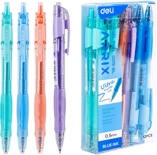 Deli Pix Gel 0.5mm cu cerneală Albastru