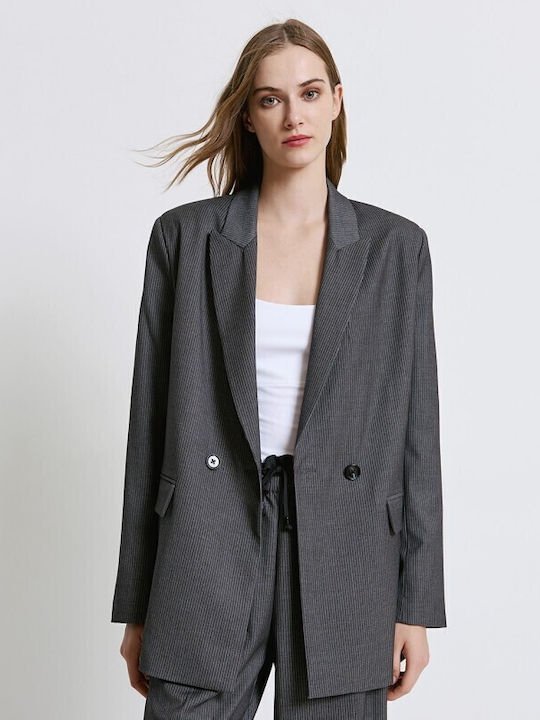 Access Blazer pentru femei Încrucișat Sacou Grey