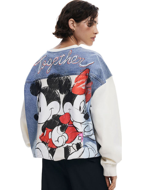 Desigual Mickey Mouse Jachetă hanorac pentru femei White 25SWSK39