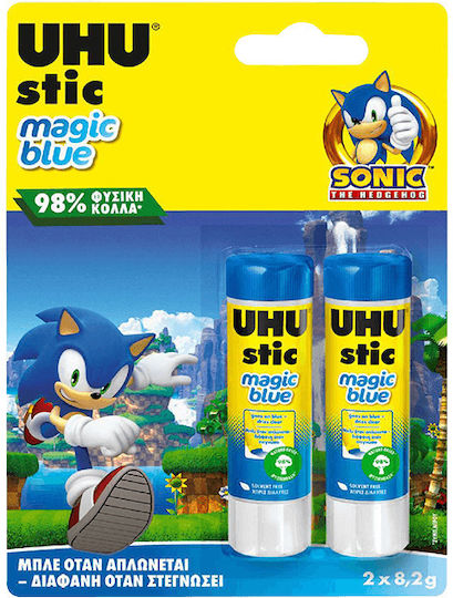 UHU Κόλλα Stick Στιγμής Stic Magic Γενικής Χρήσης 8.2gr 2τμχ x (1 τμχ) Μπλε