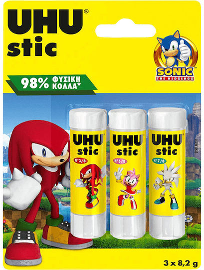 UHU Stick Glue Stic For Paper 8.2gr 3pcs x (1 Pc) No Solvents