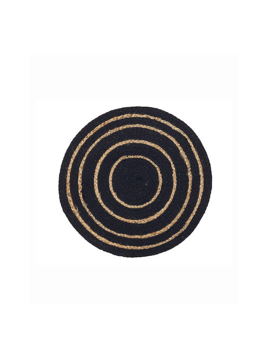 Kentia Wicker Placemat Yute Black 38x38cm
