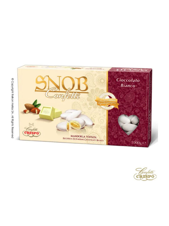 Confetti Crispo Κουφέτα Αμυγδάλου Snob σε Σχήμα Κλασικό με Γεύση Λευκή Σοκολάτα Λευκό 1000gr