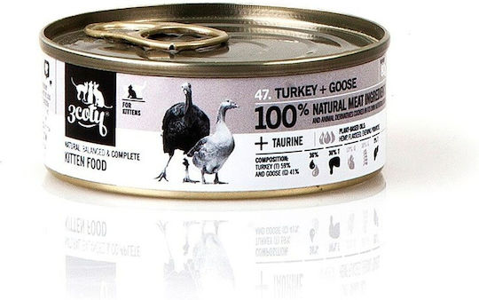 3coty Wet Food for Cats with Turkey Gluten-Free 80gr