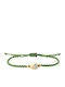 Green Eye Bracelet Macrame Silver 925 Gold Plated