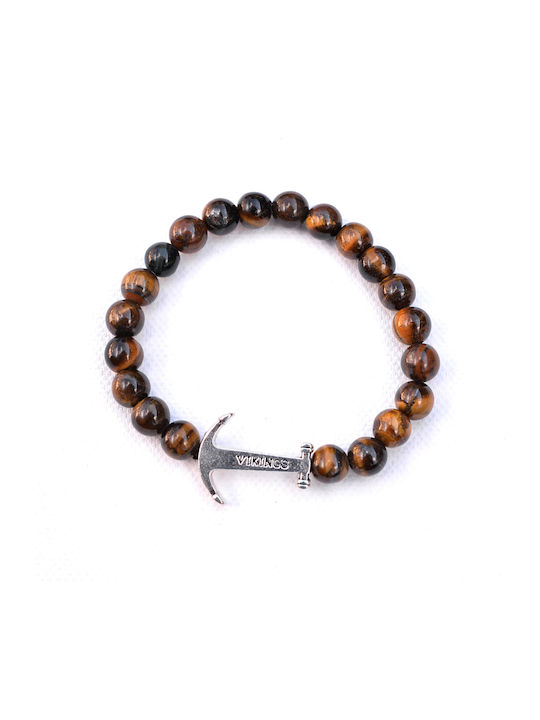Herren Armband Halbedelsteine Auge Tiger Verankerung