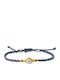 Gray Eye Macrame Bracelet Silver 925 Gold Plated
