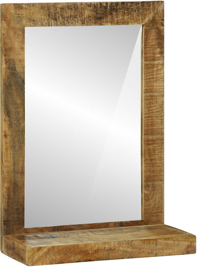 vidaXL Rustic Oglindă de Perete cu Maro Ramă din Lemn 70x50cm 1buc