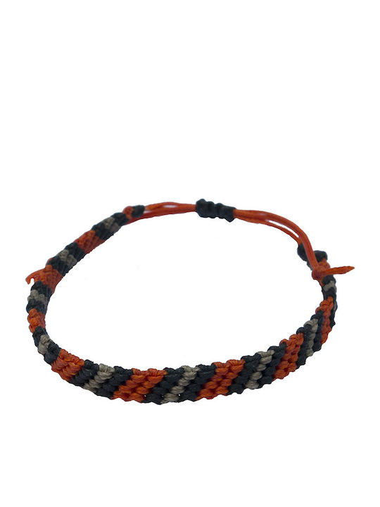 Siballba Herren Makramee Armband Orange Schwarz Grau