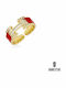 Ghetto Damen Ring mit Zirkonia Vergoldet