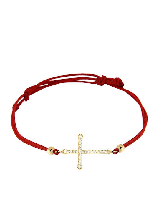 Women's Bracelet Yellow Gold Plated 14K Cross Br11100282