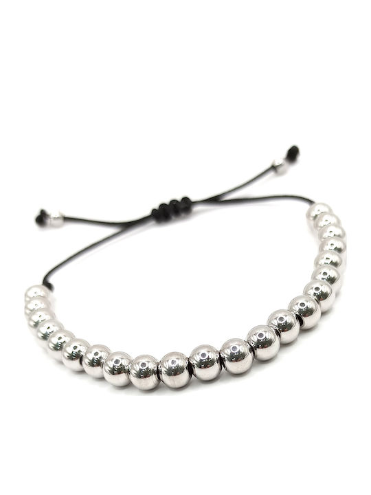 Women's Handmade Steel Bracelet with 8mm Stones 02e-00119
