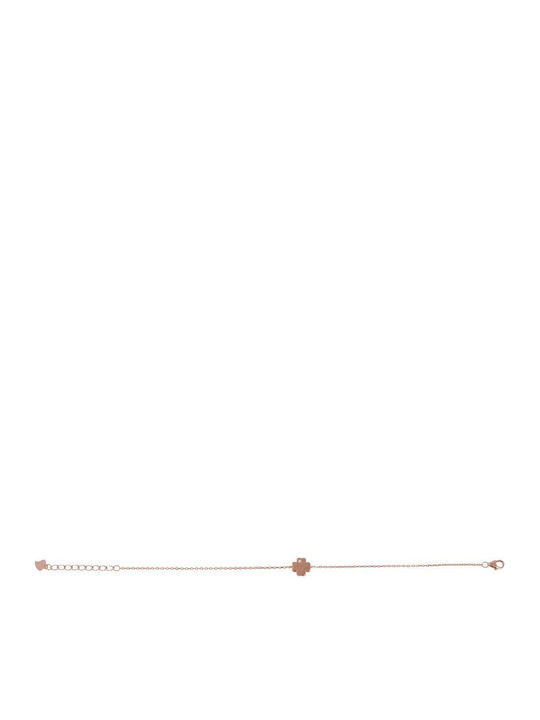 Women's Bracelet Rose Gold Plated 925 Cross Slevori Asb-0502