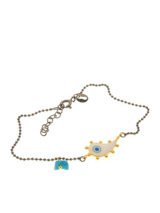 Arteon Silver 925° Chain Bracelet Colorful Lucky Charm Small Stone 12093-000
