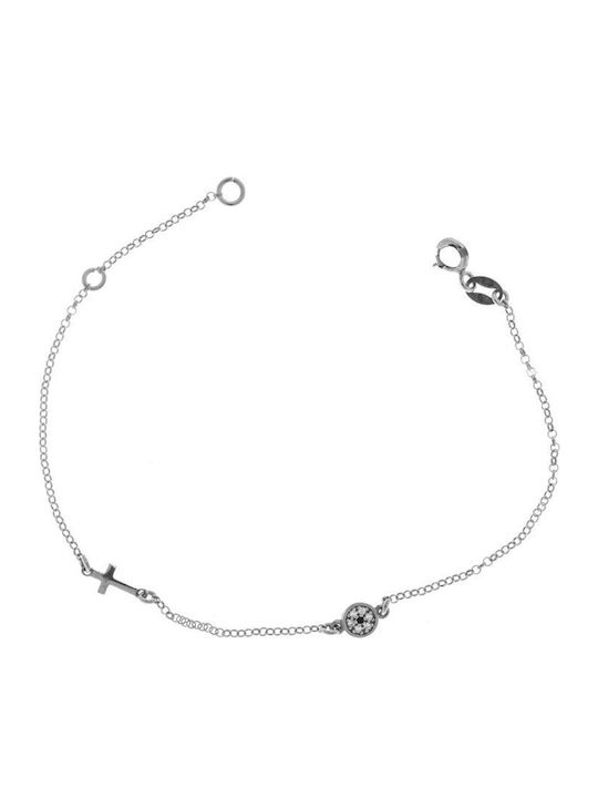 Delicate Silver Bracelet Eye Cross
