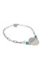 Karmafashion Damen Armband Stahl 316l Kette Türkis Silber 2112-332a