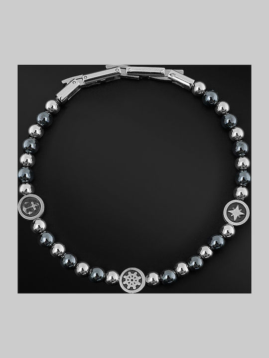 Tribute Männer Armbänder Edelstahl Verankerung Steuer Schiff Kompass Schwarz Vergoldet