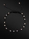 Tribute 925 Silbernes Männer Makramee Armband Schwarz Kabel