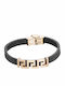 Armband Hand Schwarz Leder Edelstahl Br-art00396br