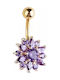 Steel Belly Button Earring Purple